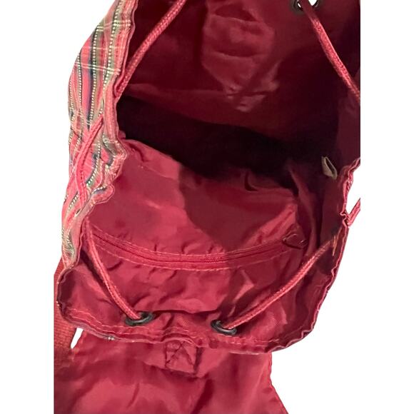 Vintage 90s Y2K Disneys Winnie The Pooh Red Plaid Mini Backpack Purse Bag - Picture 7 of 12